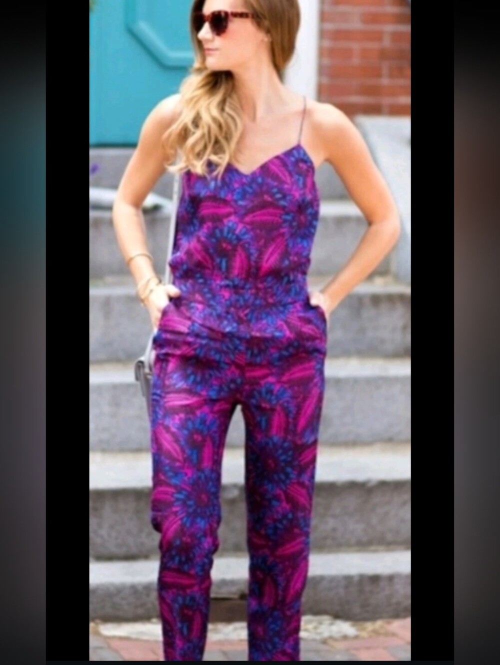 J Crew Midnight Floral Silk Jumpsuit